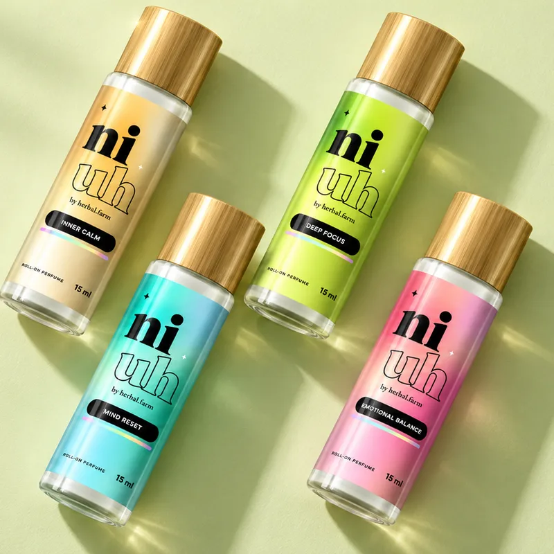 Cztery roll-ony niuh 15 ml: Inner Calm, Deep Focus, Mind Reset i Emotional Balance